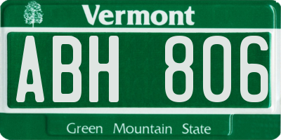 VT license plate ABH806