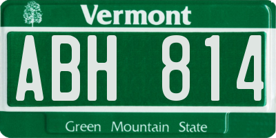 VT license plate ABH814