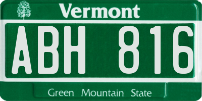 VT license plate ABH816