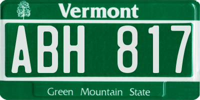 VT license plate ABH817