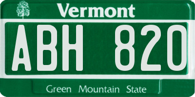 VT license plate ABH820