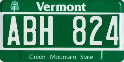 VT license plate ABH824