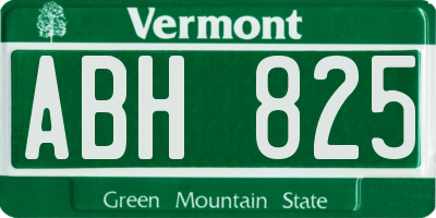 VT license plate ABH825