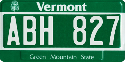 VT license plate ABH827