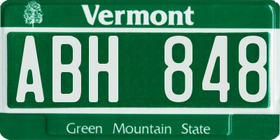 VT license plate ABH848