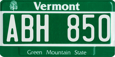 VT license plate ABH850