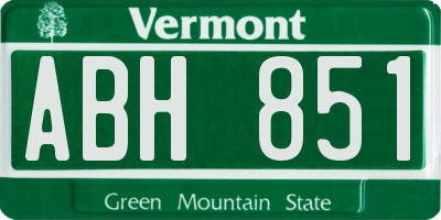 VT license plate ABH851