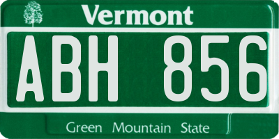 VT license plate ABH856