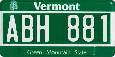 VT license plate ABH881