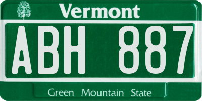 VT license plate ABH887