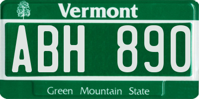 VT license plate ABH890