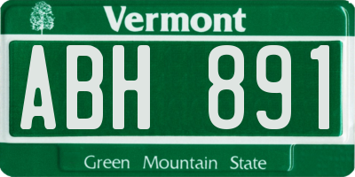 VT license plate ABH891