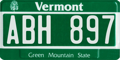 VT license plate ABH897