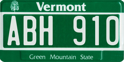 VT license plate ABH910