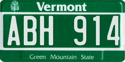 VT license plate ABH914