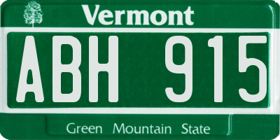VT license plate ABH915
