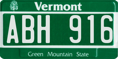 VT license plate ABH916
