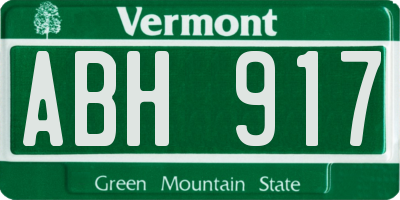 VT license plate ABH917