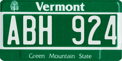VT license plate ABH924