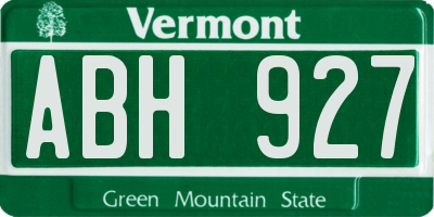 VT license plate ABH927
