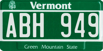 VT license plate ABH949