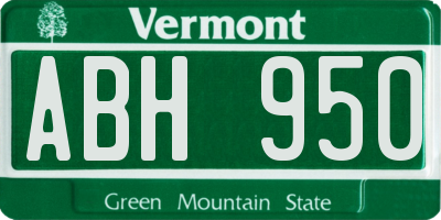 VT license plate ABH950