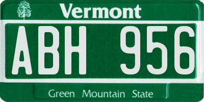 VT license plate ABH956
