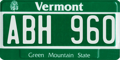 VT license plate ABH960