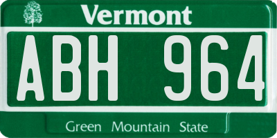 VT license plate ABH964