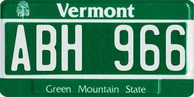 VT license plate ABH966