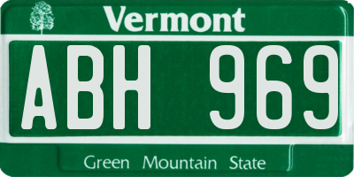 VT license plate ABH969