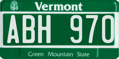 VT license plate ABH970