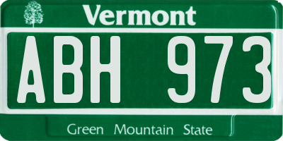 VT license plate ABH973