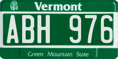 VT license plate ABH976