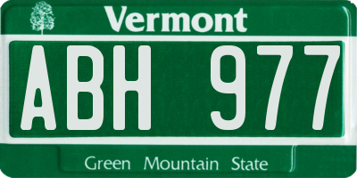 VT license plate ABH977
