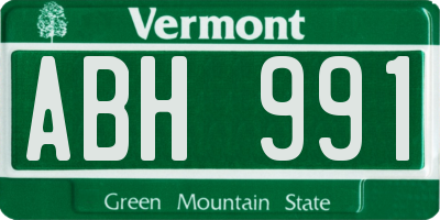 VT license plate ABH991