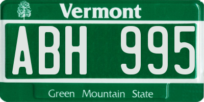 VT license plate ABH995