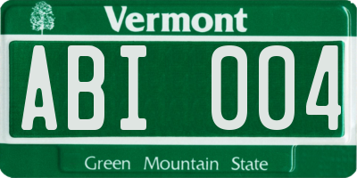 VT license plate ABI004