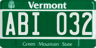 VT license plate ABI032