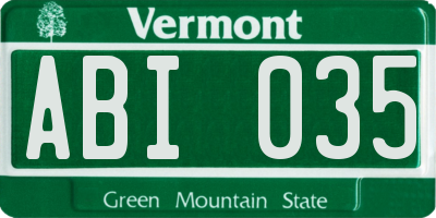 VT license plate ABI035