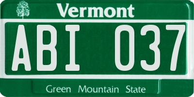 VT license plate ABI037