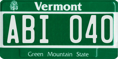 VT license plate ABI040