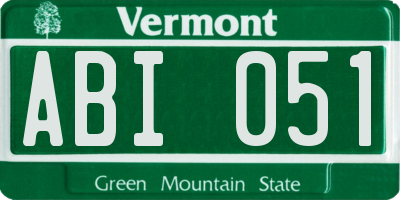 VT license plate ABI051