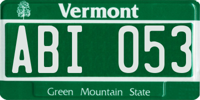 VT license plate ABI053