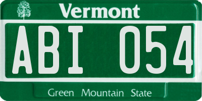 VT license plate ABI054
