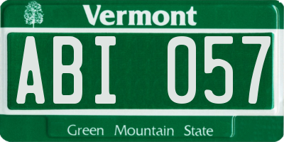 VT license plate ABI057