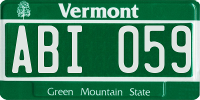 VT license plate ABI059