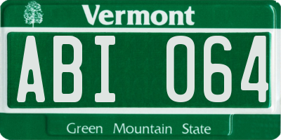 VT license plate ABI064