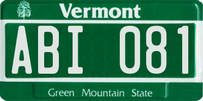 VT license plate ABI081