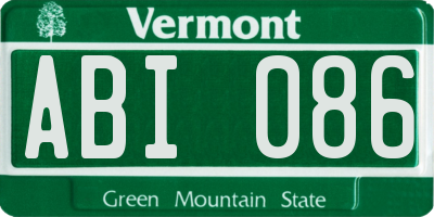 VT license plate ABI086